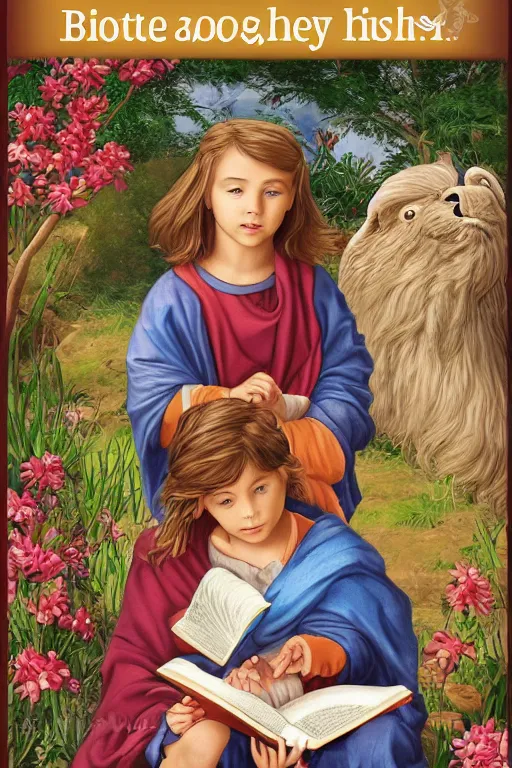 Image similar to bible picture book for children, photorealistic, highly detailed,