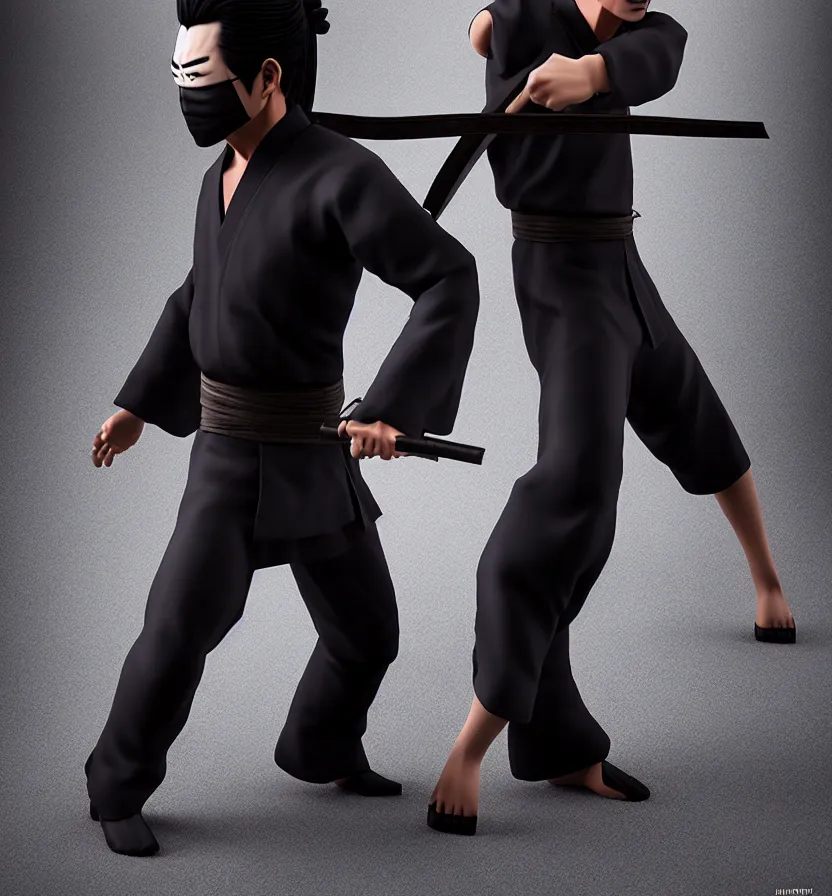 Image similar to japanese ninja kaneshiro takeshi, full body, realistic highly detailed photography 8 k