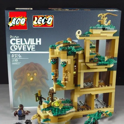 Prompt: lego set of cthulhu lovecraftian