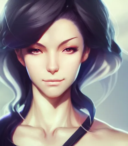 Image similar to beautiful portrait of a gorgeous personal trainer who looks like Reis Gremory , character design by charlie bowater, ross tran, artgerm, and makoto shinkai, detailed, soft lighting, rendered in octane