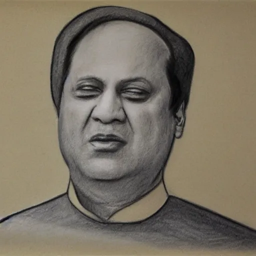 Image similar to nawaz sharif with dog style faced, pencil sketch