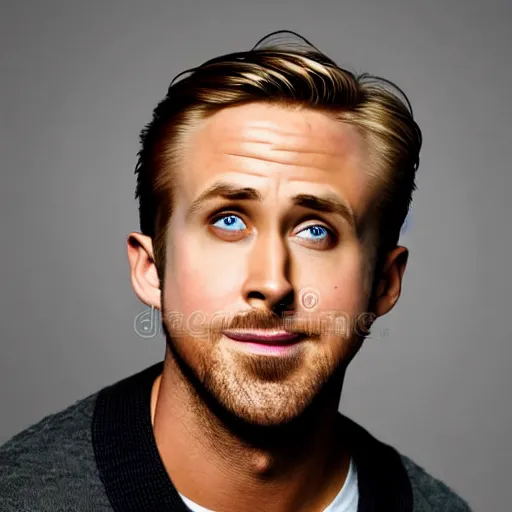 Prompt: Ryan Gosling in stock photos, bright, studio photo
