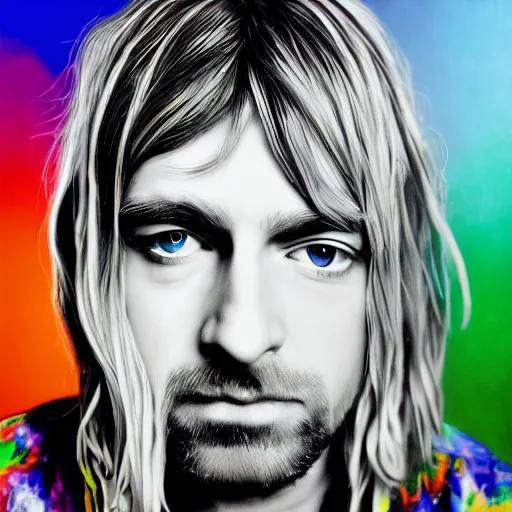 Image similar to colour masterpiece surreal closeup portrait photography of kurt cobain by fandias, deviantart 8 k