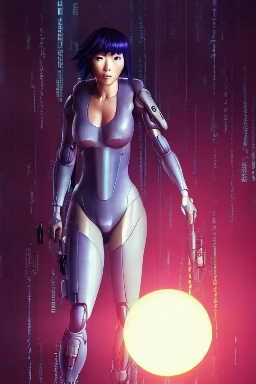 Image similar to weta disney pixar movie still portrait photo of motoko kusanagi the major ghost in the shell : : as cyborg woman by pixar : : by weta, wlop, ilya kuvshinov, rossdraws, artgerm, maxim cover, octane render, anime, octane render, 3 d, volumetric lighting, anti aliasing, raytracing : :