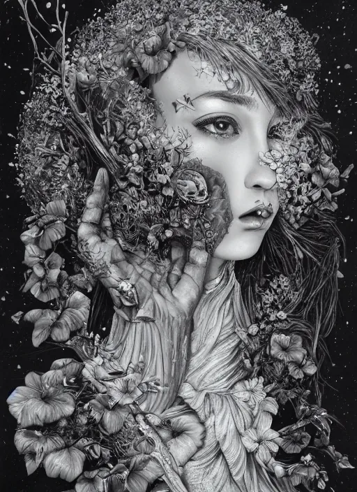 Image similar to Fairy goddess painting by Dan Hillier, trending on artstation, artstationHD, artstationHQ, 4k, 8k