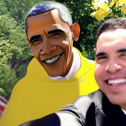 Prompt: selfie of obama with raichu