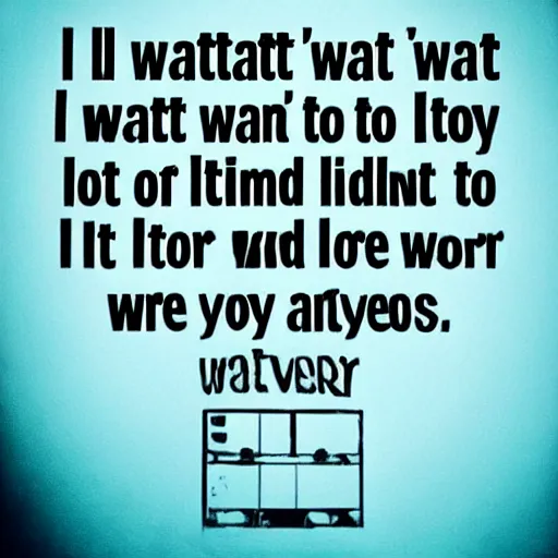 Prompt: i don't want to wait any more I'm tired of looking for answers