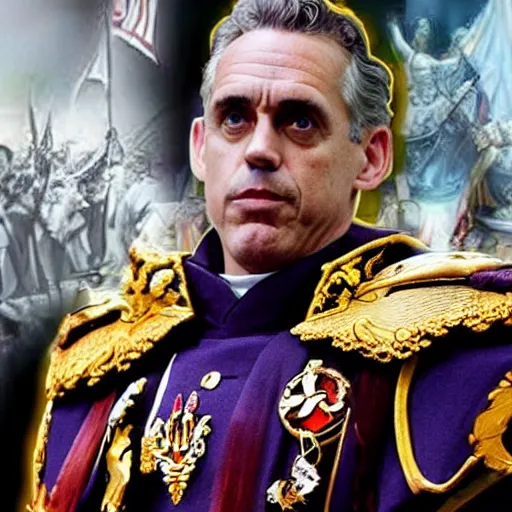 Prompt: jordan peterson as the god - emperor of mankind