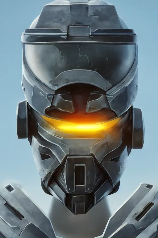 Image similar to robot ninja mask helmet halo master chief radiating a glowing aura global illumination ray tracing hdr fanart arstation by ian pesty and katarzyna da „ bek - chmiel