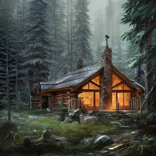 Image similar to a cabin in the woods by Klaus Wittmann