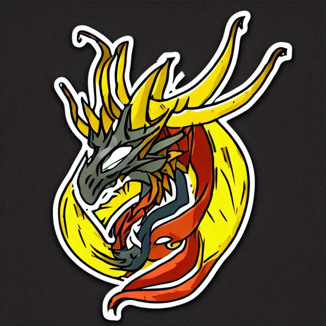 Image similar to svg sticker art of a dargon