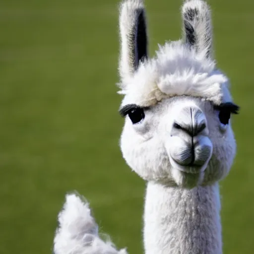 Image similar to llama in a football uniform playing football