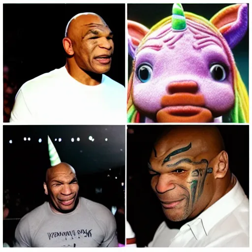 Image similar to mike tyson as a unicorn