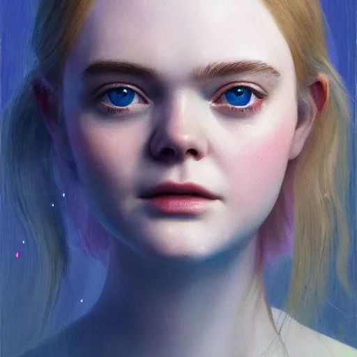 Prompt: portrait of a elle fanning surrounded by bioluminescent jellyfish in kojima's metal gear solid and death stranding, detailed realism face in painting, detailed beautiful portrait, oil painting masterpiece, 8 k resolution, smooth, sharp focus, trending on artstation, by rembrandt