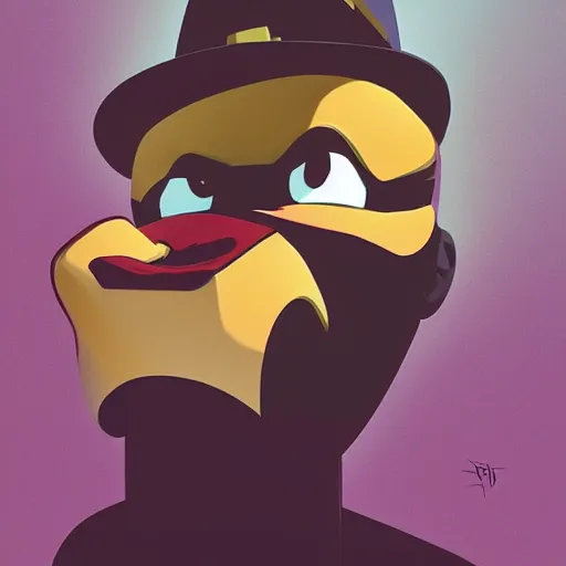 Image similar to face icon stylized minimalist darkwing duck, loftis, cory behance hd by jesper ejsing, by rhads, makoto shinkai and lois van baarle, ilya kuvshinov, rossdraws global illumination