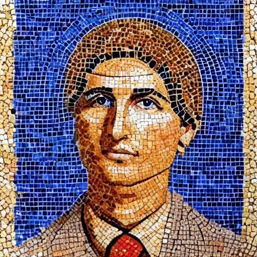 Image similar to portrait of bachir gemayel as a byzantine mosaic, perfect face, perfect eyes, very detailed, very realistic, elegant, top art, renowed artwork