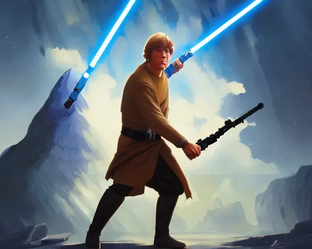 Image similar to luke skywalker from star wars a new hope, game design fanart by concept artist gervasio canda, behance hd by jesper ejsing, by rhads, makoto shinkai and lois van baarle, ilya kuvshinov