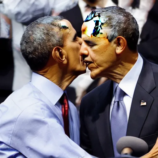 Image similar to obama kissing obama