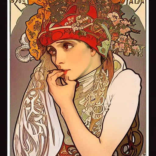 Image similar to silesia by alphonse mucha