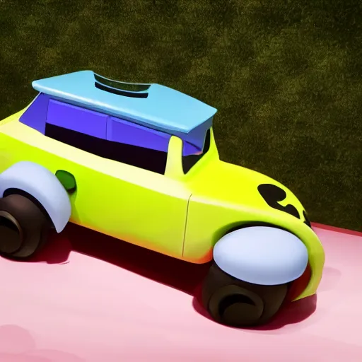 Prompt: A car made by Nickelodeon,4k quality