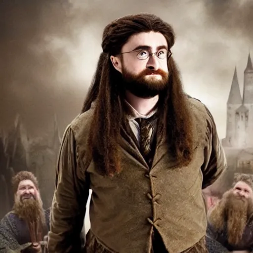 Image similar to Daniel Radcliffe as a Hagrid