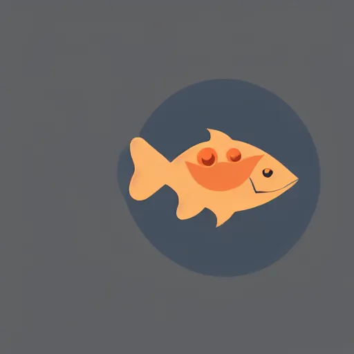 Prompt: minimal fish logo, positive & negative space, vector art, digital art, portrait, 4 k, 8 k, sharp focus, smooth, illustration, concept art, music artist