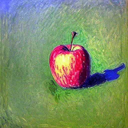 Prompt: apple by monet,