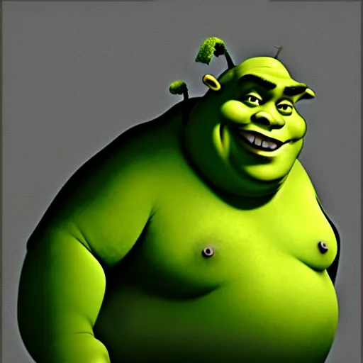 Image similar to fat shrek with a green cap, concept art, digital art, highly detailed