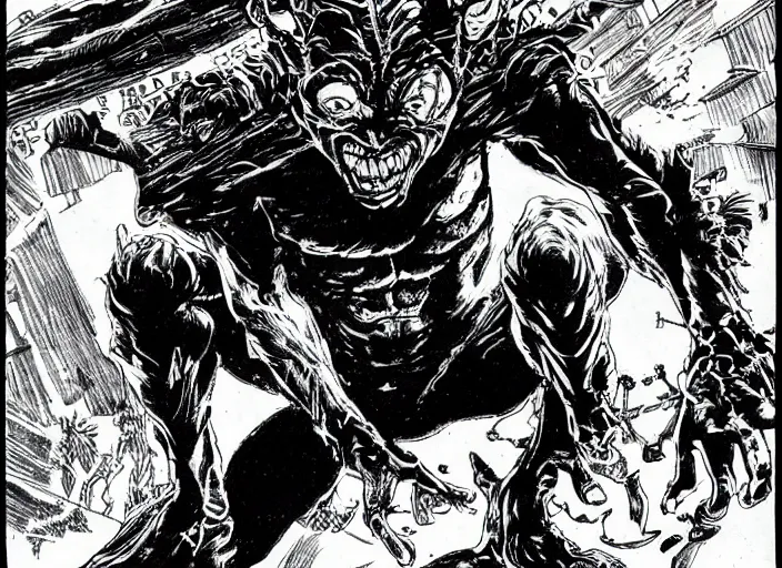 Image similar to green goblin illustration by mike ploog