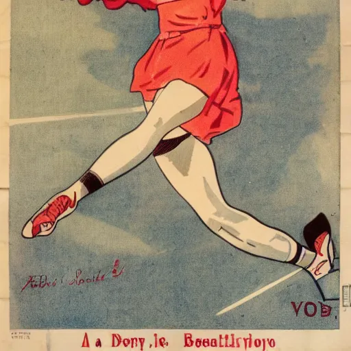 Image similar to a 1 9 2 8 cover of a french magazine. happy, healthy, beautiful, smiling, young, sporty, glowing woman in decent athletic wear. realistic detailed color drawing