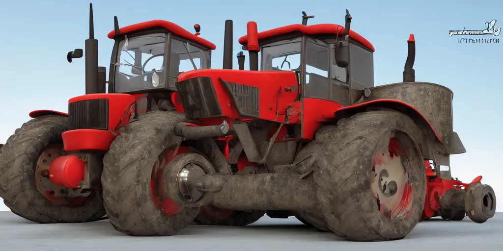 Image similar to a cute little tractor pulling a huge military tank, highly detailed, photorealistic portrait, bright studio setting, studio lighting, crisp quality and light reflections, unreal engine 5 quality render