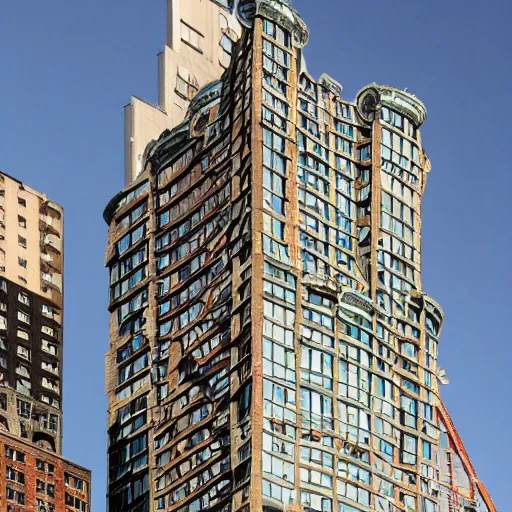 Image similar to building shaped like an amanita muscaria in the New York skyline