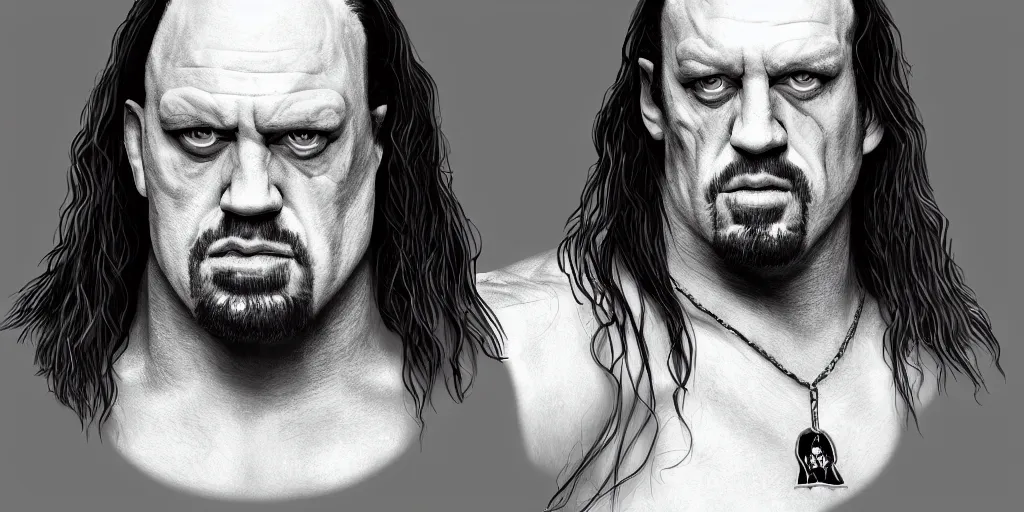 Image similar to highly detailed portrait of the wrestler the undertaker, digital painting, trending on artstation, high resolution, transparent background