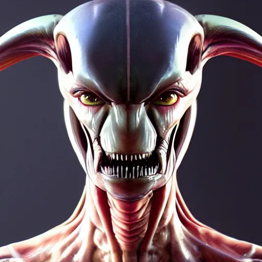 Image similar to portrait xenomorph xx 1 2 1 ( alien ) suprarealistic, octanerender, ray tracing, unrealenigme 5, hyper sharp, artstation