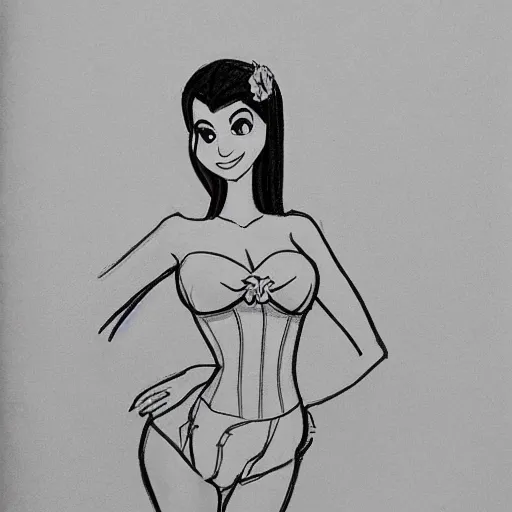 Image similar to milt kahl sketch of victoria justice with kim kardashian body as princess daisy from super mario bros