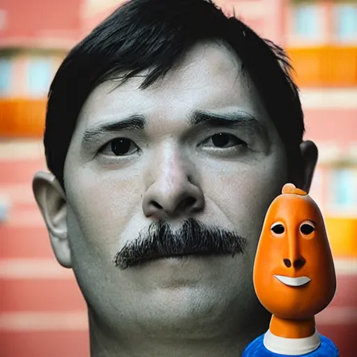 Prompt: a man with potatoe head