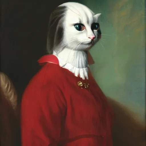 Prompt: a presidential portrait of a cat