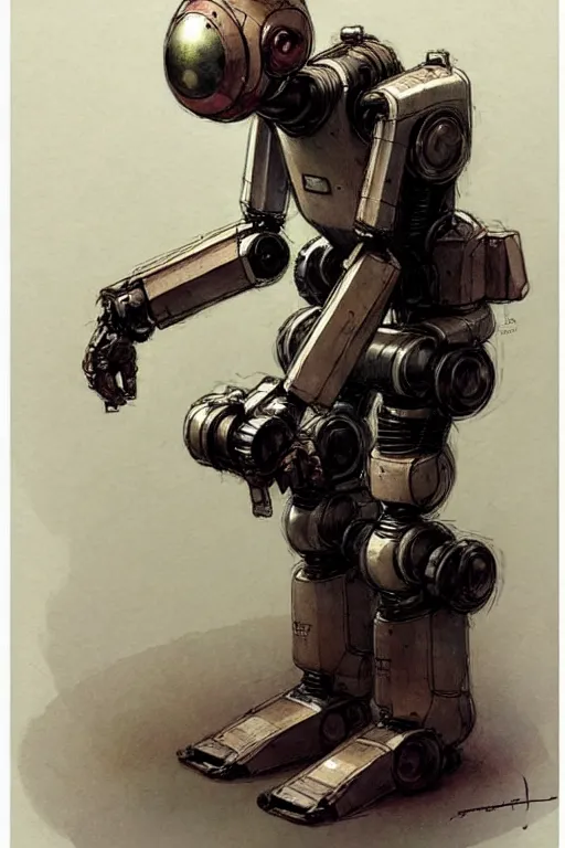 Image similar to (((((2050s servant android robot art . muted colors.))))) by Jean-Baptiste Monge !!!!!!!!!!!!!!!!!!!!!!!!!!!