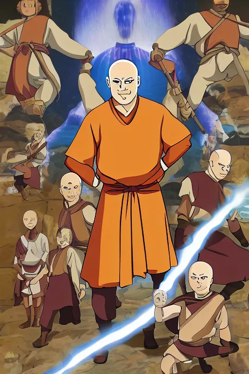 Image similar to mr clean as the avatar, avatar the last airbender