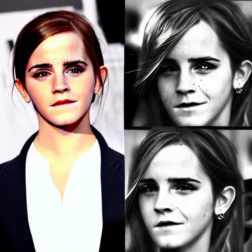 Image similar to Emma Watson as a mare, Emma Watson morphed into a horse