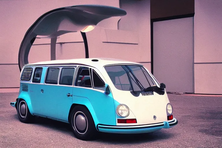 Prompt: designed by giorgetto giugiaro futuristic and modern 9 1 1 vw bus, ektachrome photograph, volumetric lighting, f 8 aperture, cinematic eastman 5 3 8 4 film