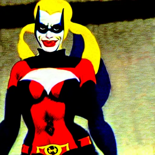 Image similar to harley quinn in the adam west batman tv show