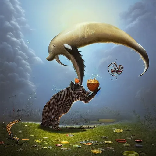 Prompt: gediminas pranckevicius, fuzzy tiger dolphin,