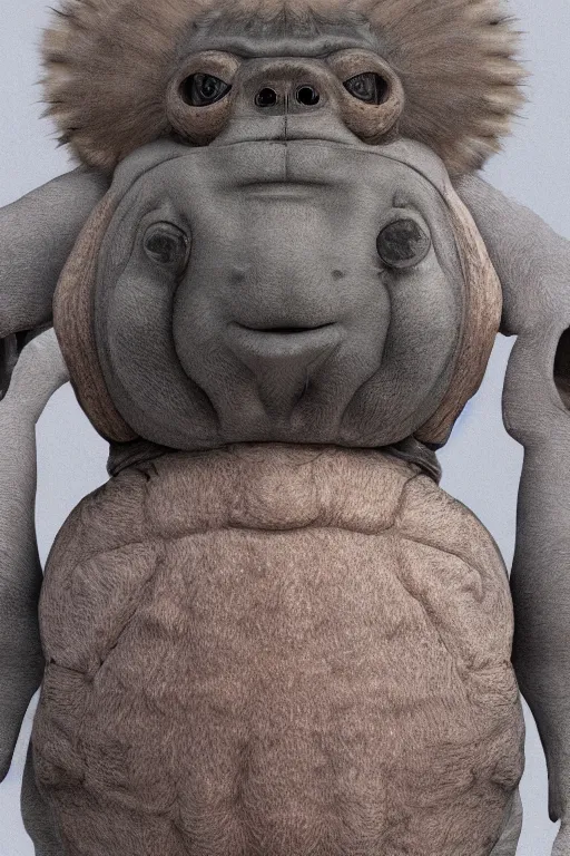 Prompt: anthropomorphic tardigrade, high detail, symmetrical, anatomically accurate, octane render,