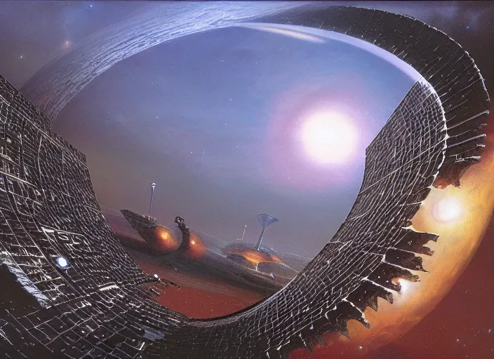 Image similar to rendezvous with rama, matte painting, peter elson