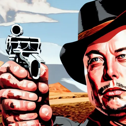 Prompt: Elon musk in red dead redemption 2 4K detail