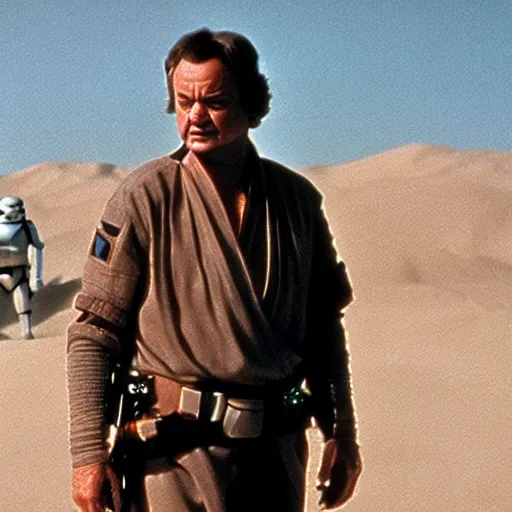 Image similar to bill murray in star wars, movie still, promotional shot