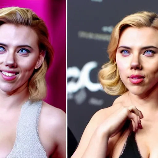 Image similar to hamster with the face face face face of scarlett johansson, scarlett johanssons face on a hamster