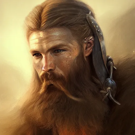 Image similar to portrait of a viking, male, epic fantasy, detailed, intricate, digital painting, concept art, realistic, smooth, focus, rim light