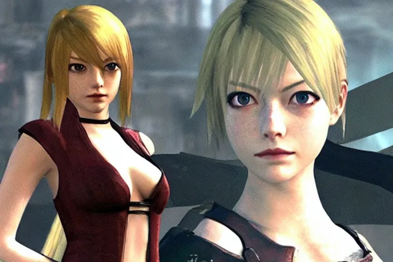 Image similar to Emma Stone in Final Fantasy VII